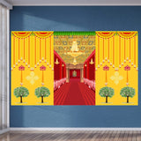 Ganesha backdrop indian traditional cloth 5x8 feet pooja