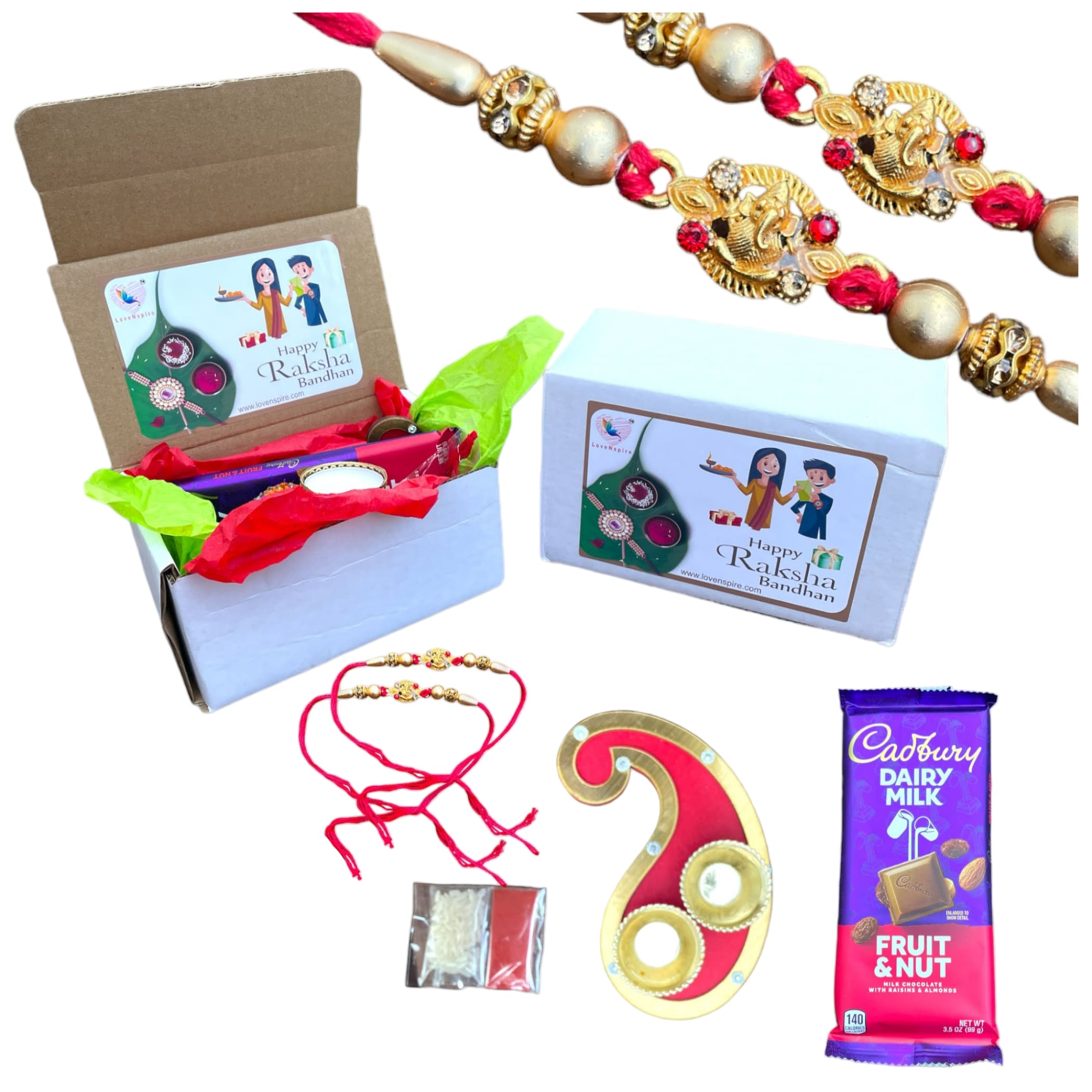 Ganesh rakhi bracelet hamper for brother modern gift - 3 -