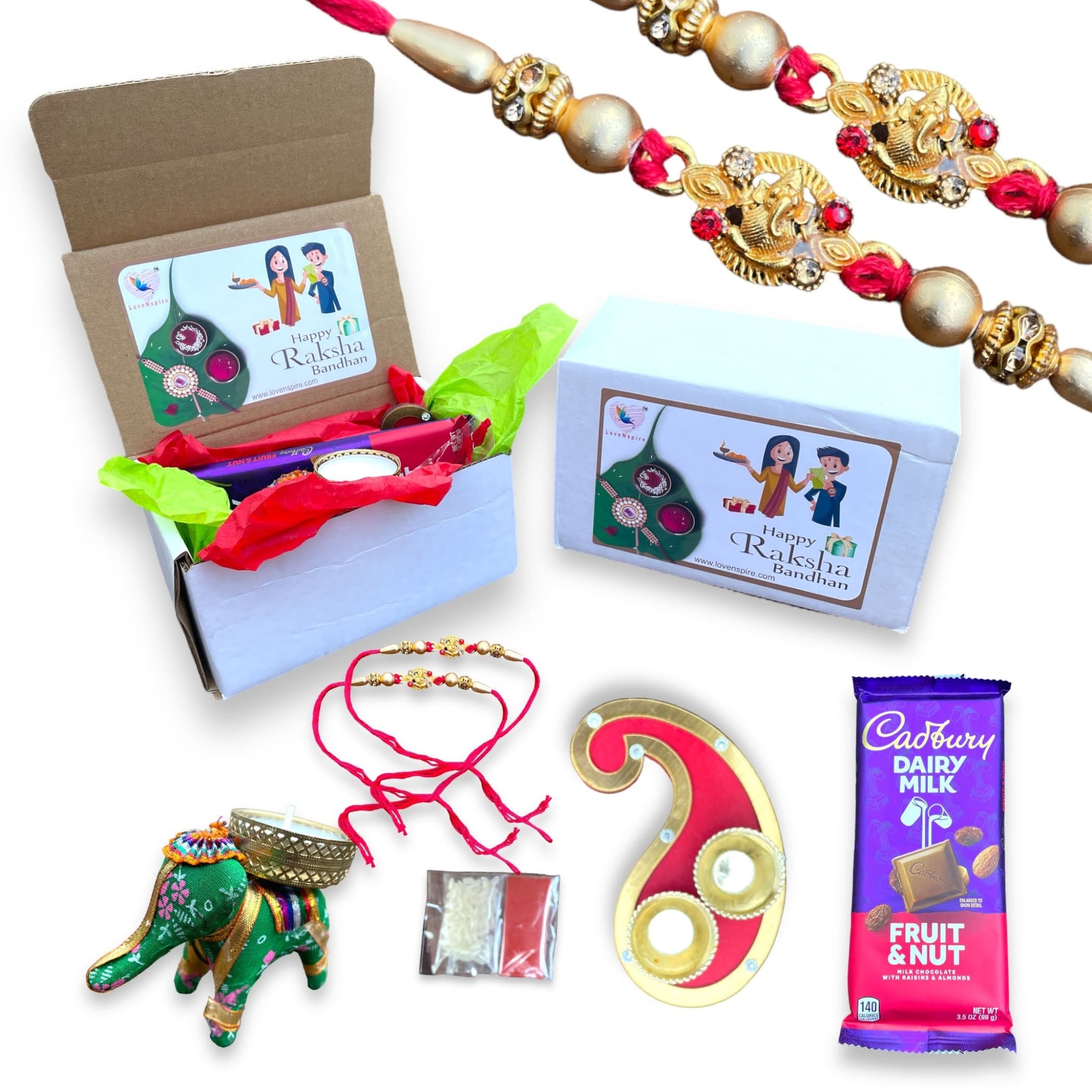 Ganesh rakhi bracelet hamper for brother modern gift - 4 -