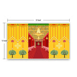 Ganesha backdrop indian traditional cloth 5x8 feet pooja