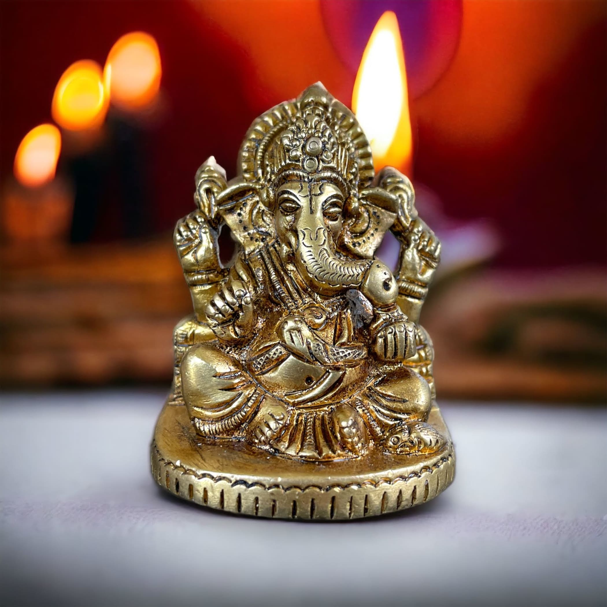 Ganesha Brass Idol Altar Deity Ganesh Ganapati Statue