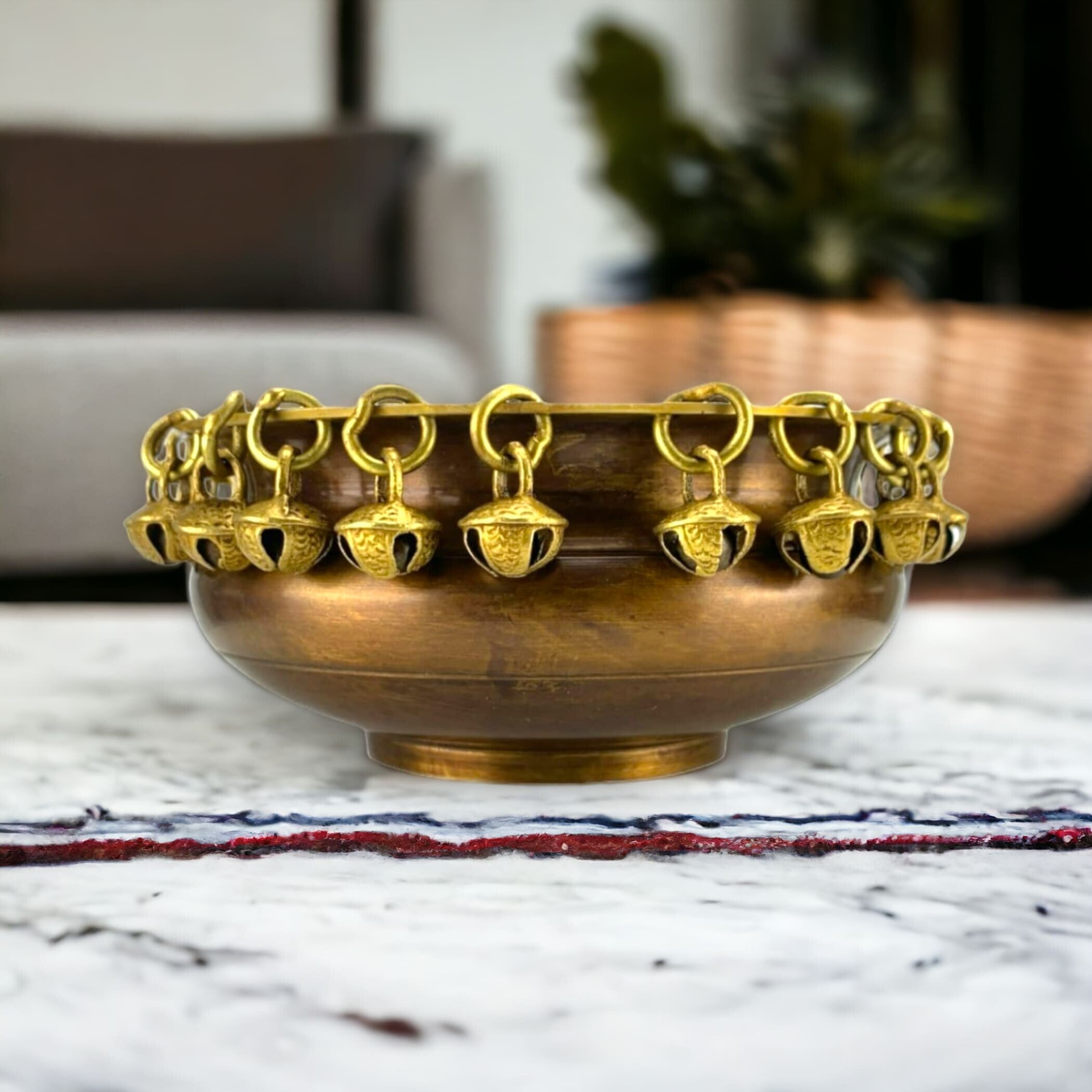Ghungroo Brass Urli Bowl Center Table Decor Showpiece For