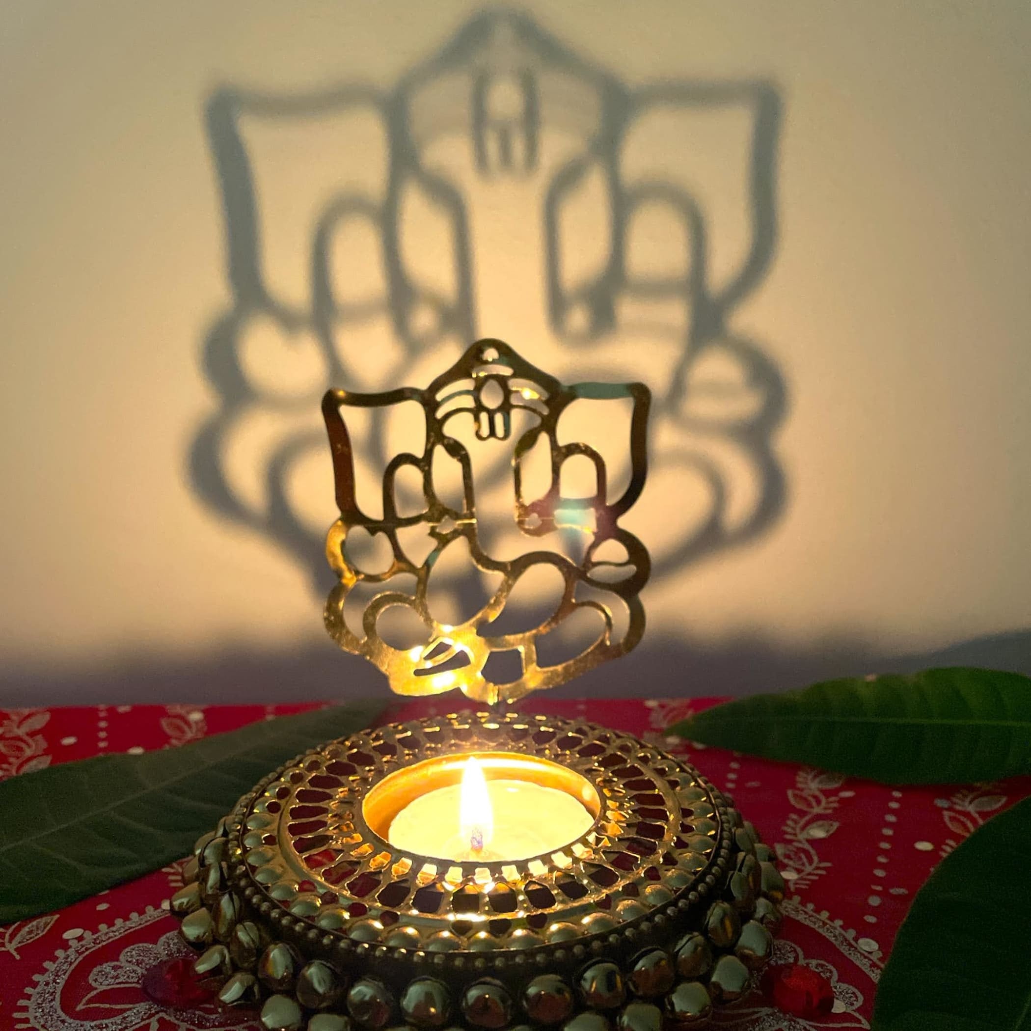 Ghungroo Shadow Diya Ganesha / Laxmi / Radha Krishan Candle