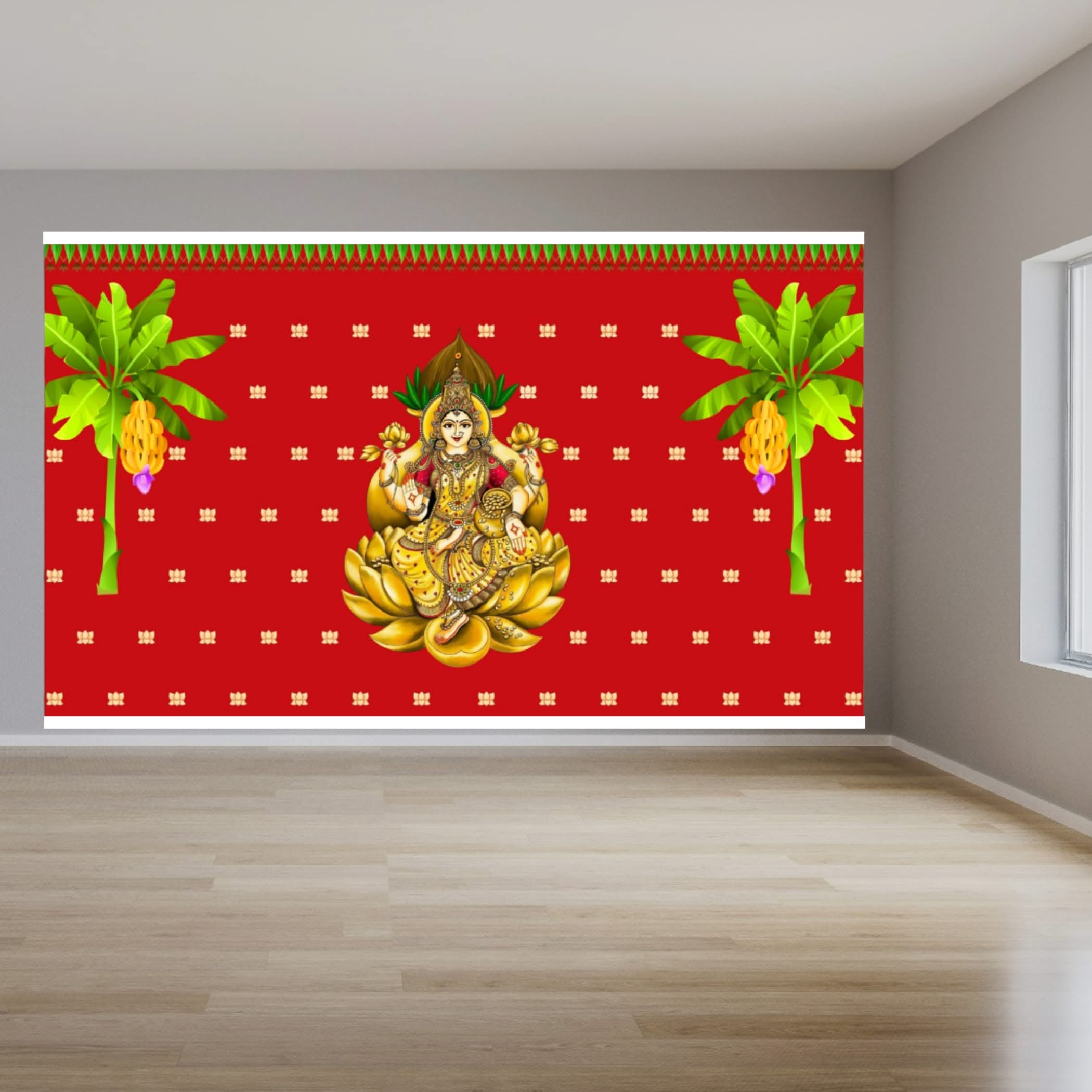 Goddess laxmi backdrop golu varalaxmi vratam diwali decor
