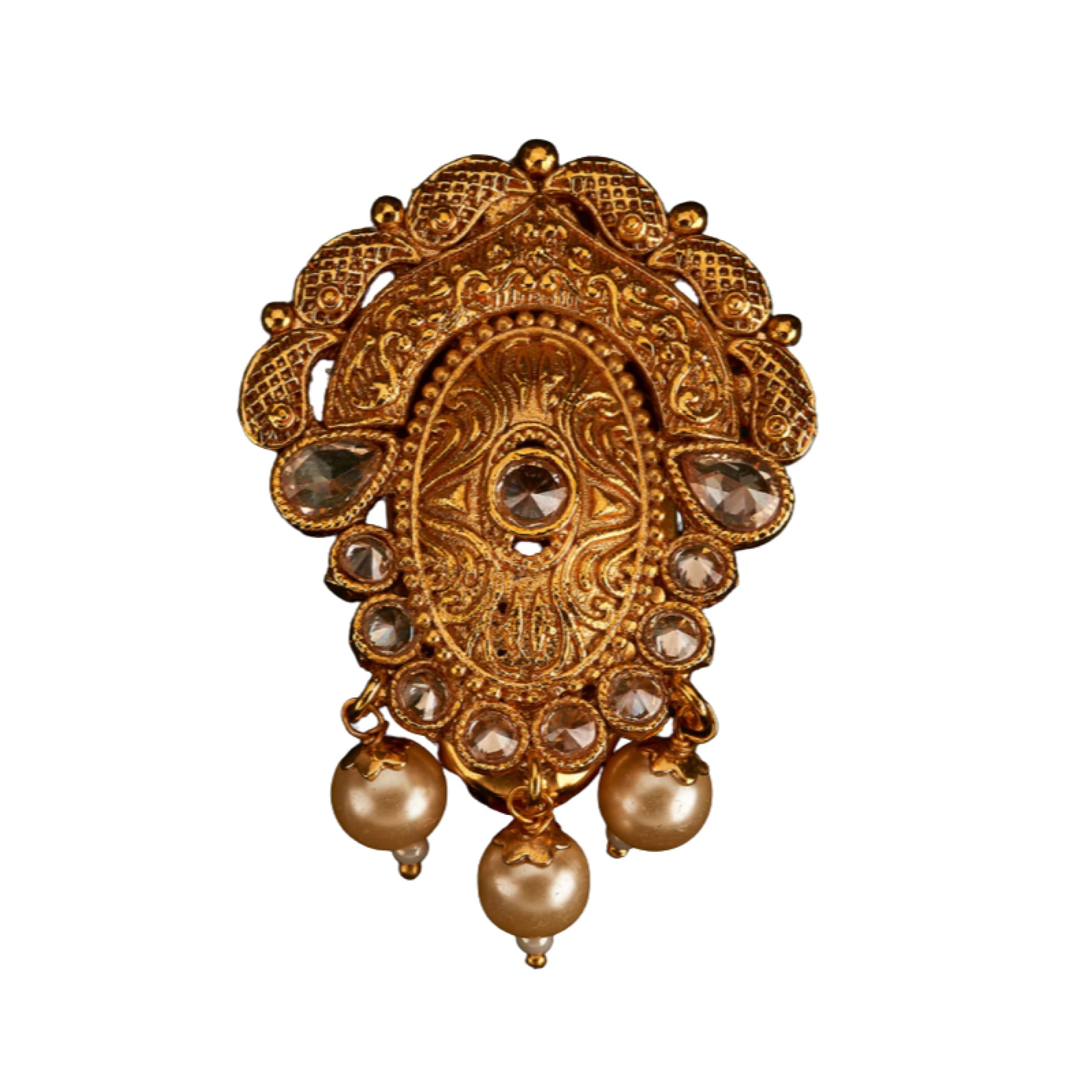 Golden sari brooch indian saree lehenga safety pin gold