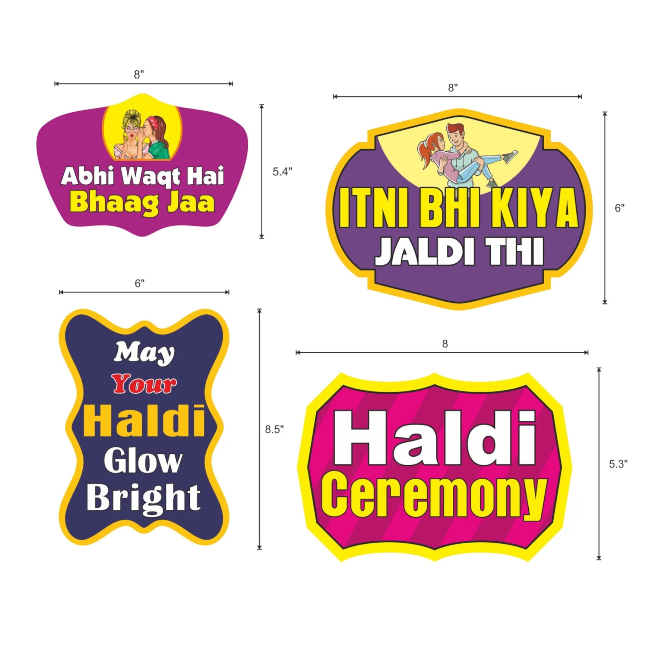 Haldi ceremony photo booth party props set of 14 pcs