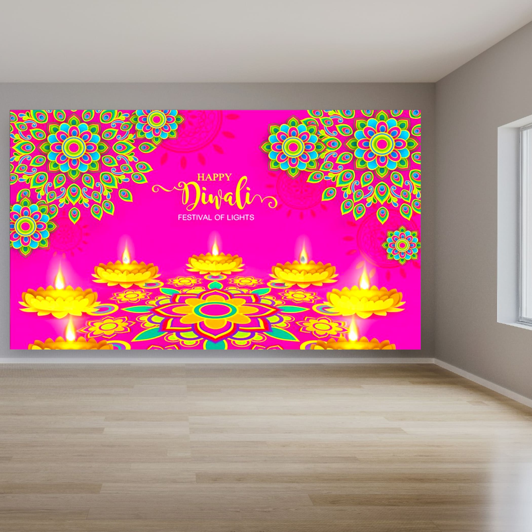 Happy Diwali Backdrop Banner Decoration Decor Cloth Indian
