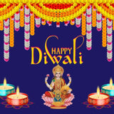 Happy diwali banner indian traditional cloth 5x8 feet