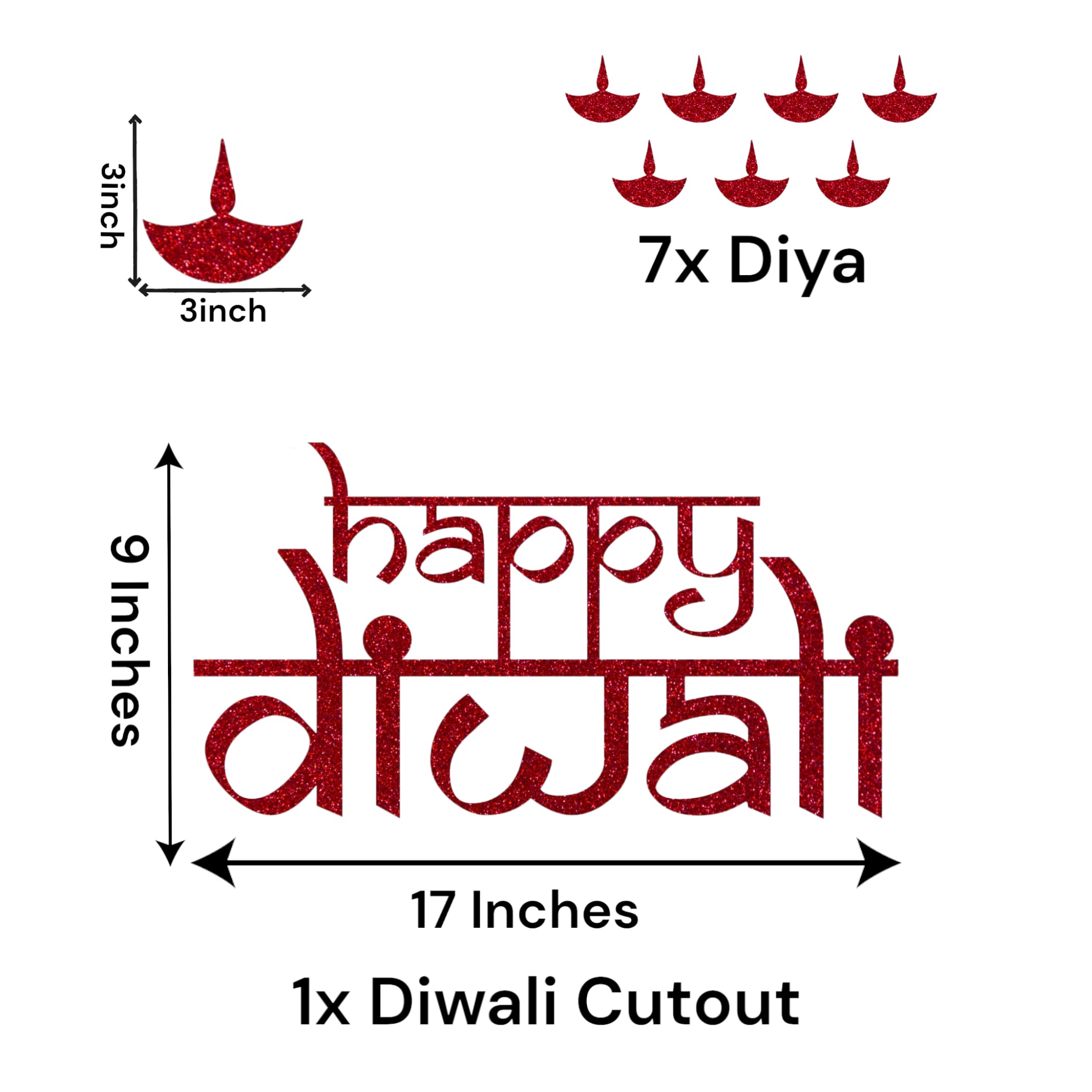 Happy diwali sign decoration cutout home decor backdrop -