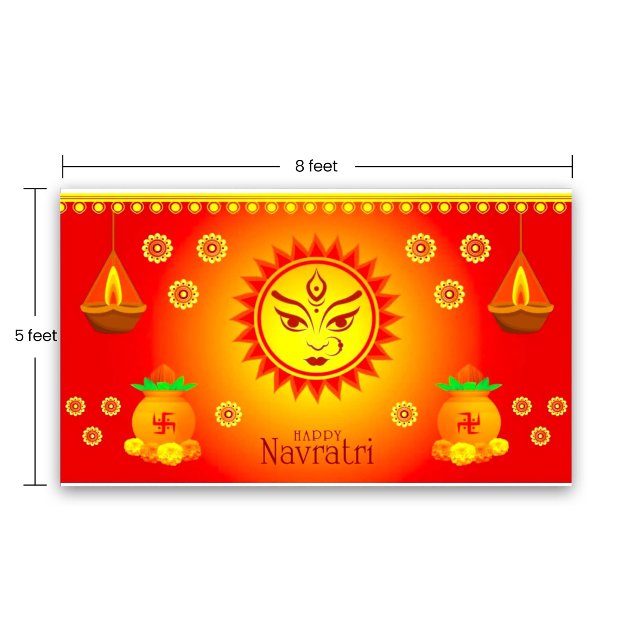 Happy navratri banner indian traditional cloth 5x8 feet