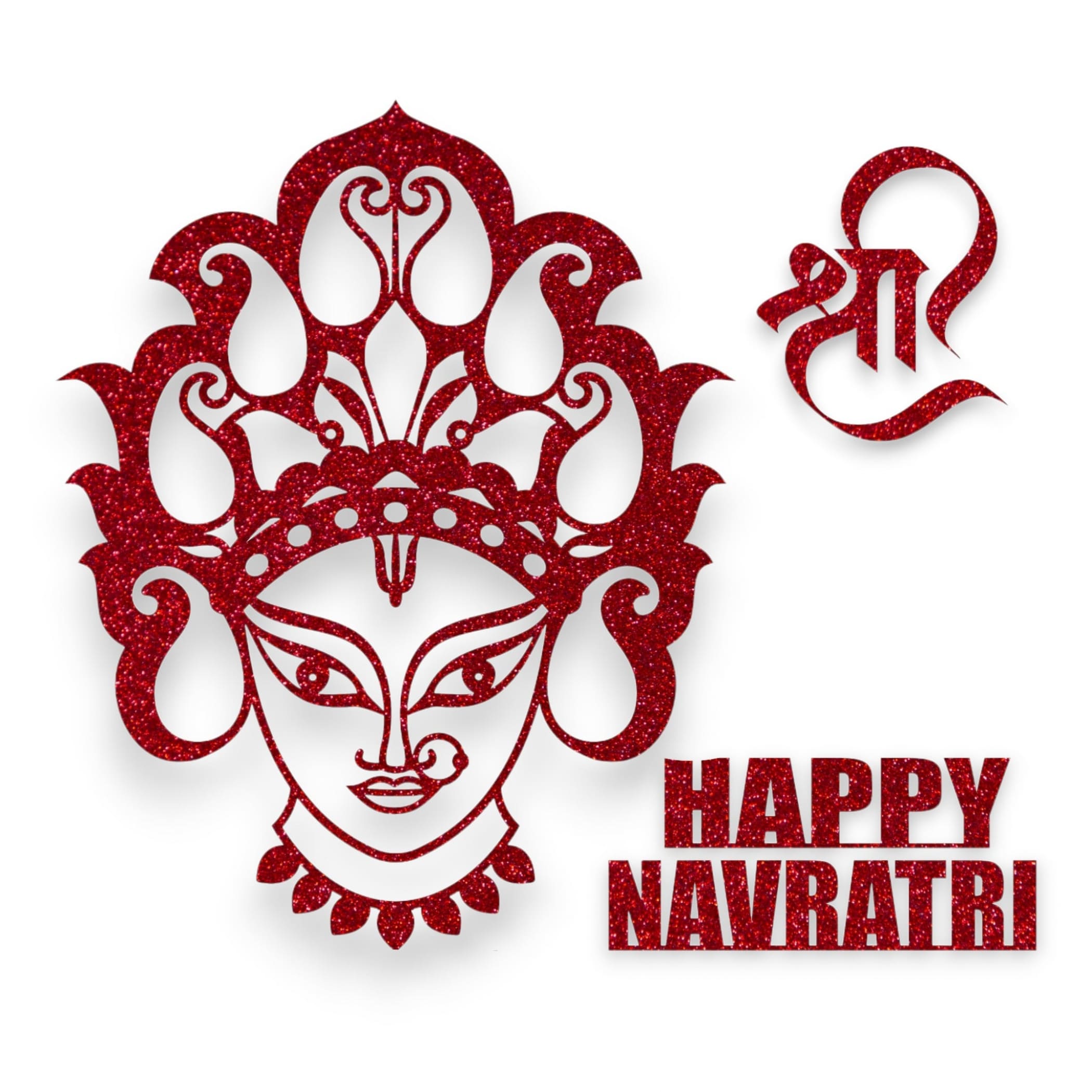 Happy Navratri Cutout Sign Mata Face Decoration Home Decor