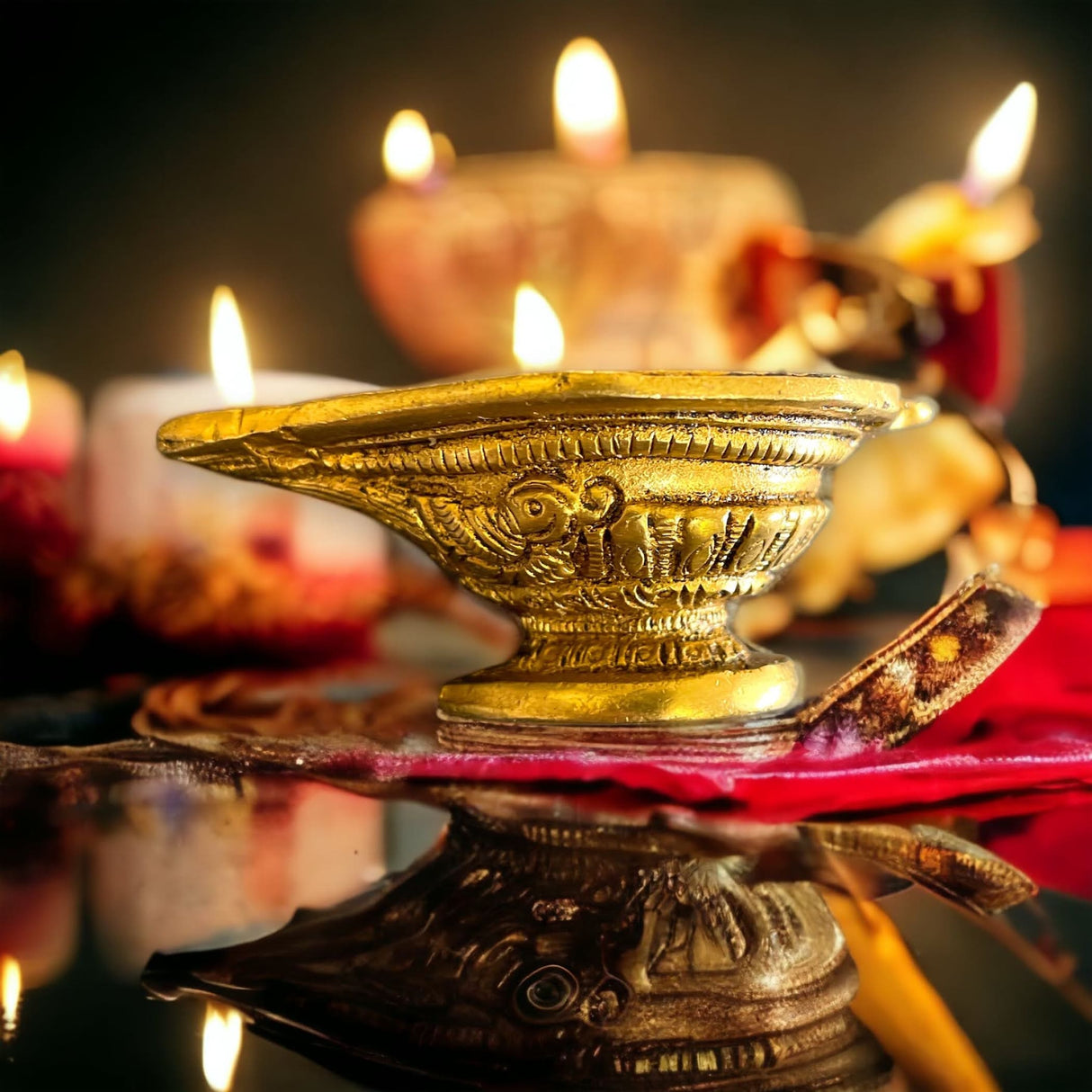 Indian handcrafted brass diya diwali gift lamp deewali