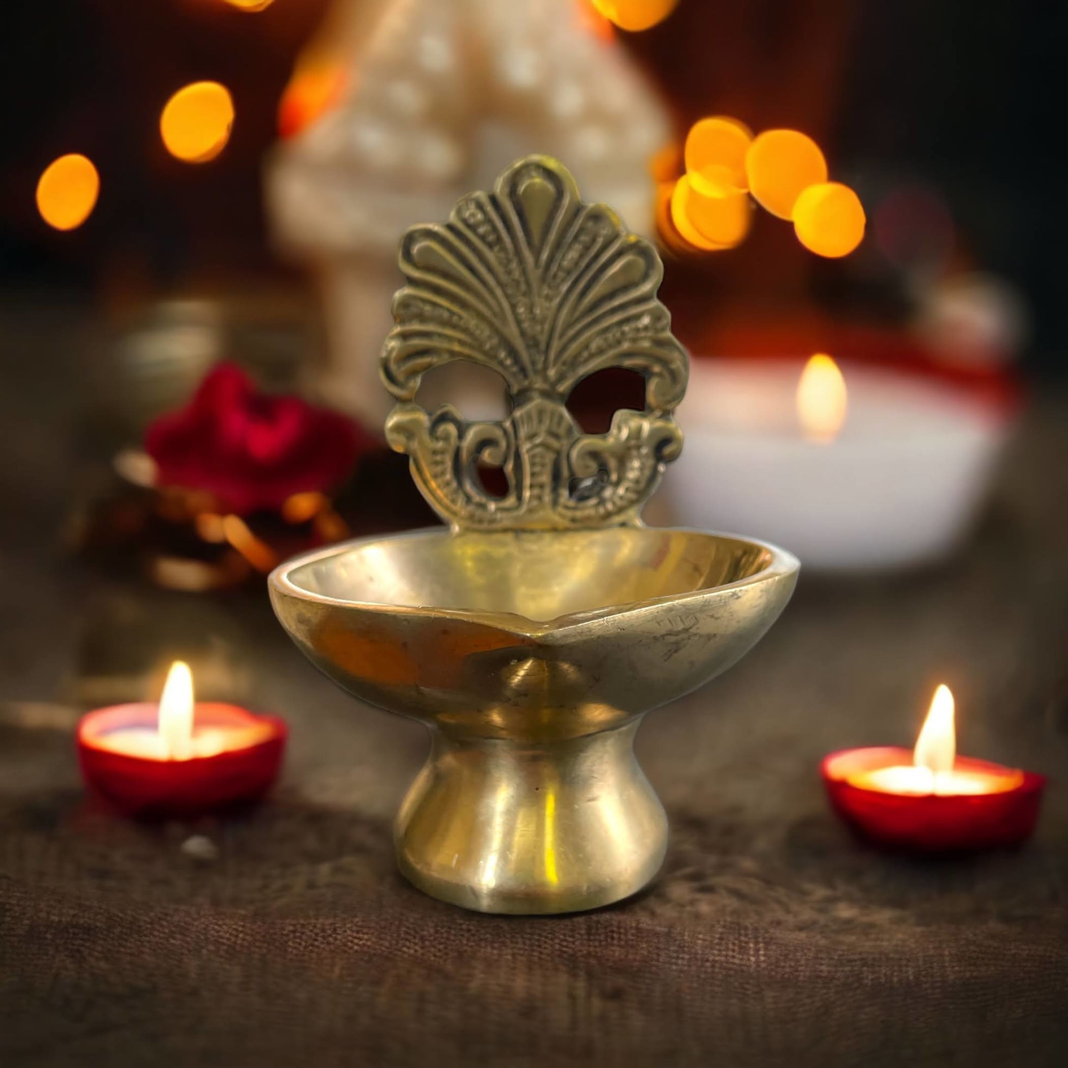 Indian handcrafted brass diya diwali gift lamp deewali decor