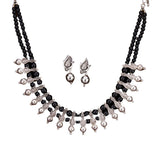 Indo-western necklace set pendant with oxidized plating