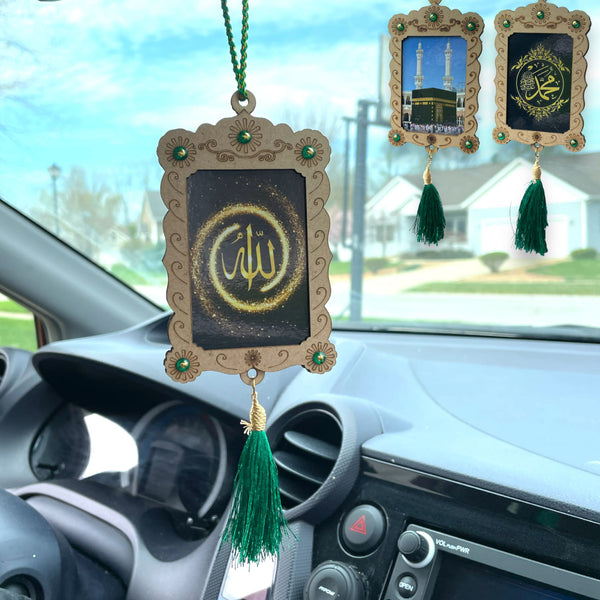 Buy islamic car hanger photo frame allah rearview mirror hanger