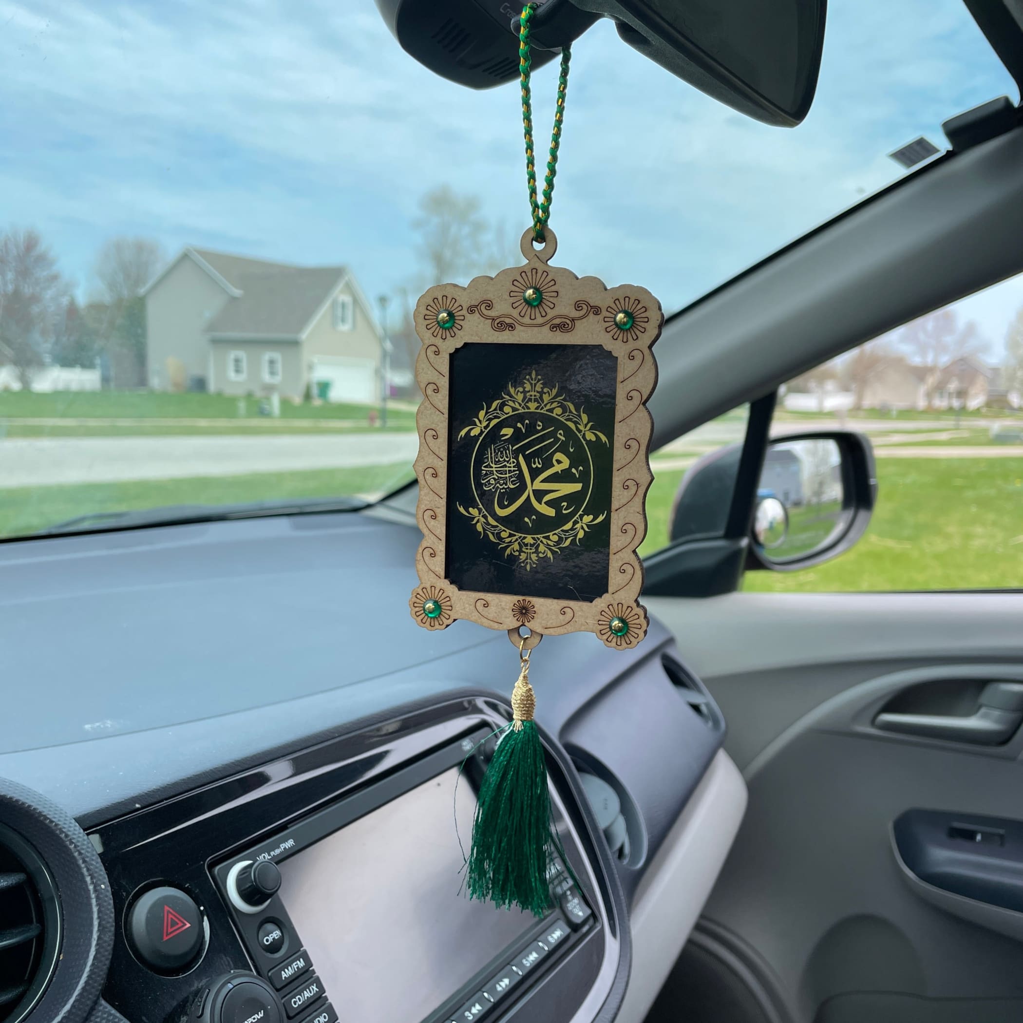 Islamic car hanger photo frame allah rearview mirror decor