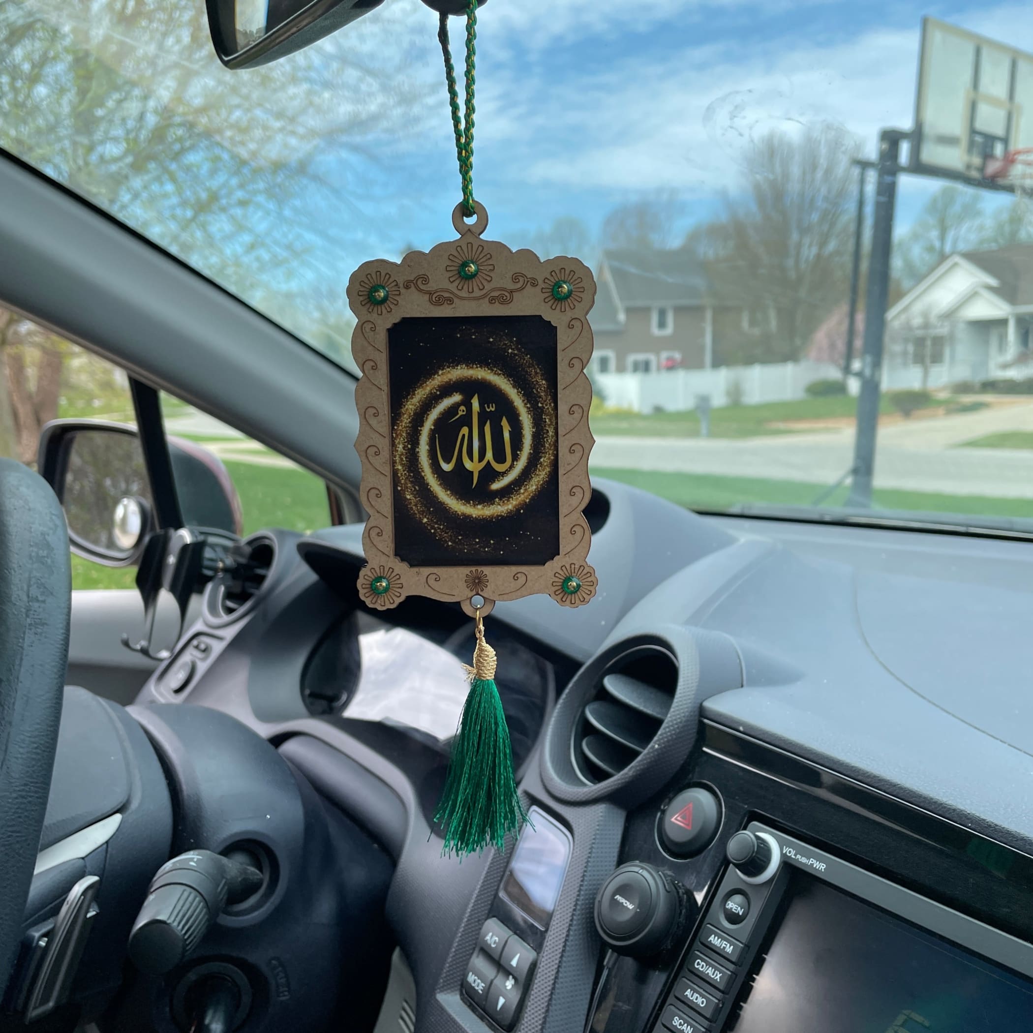 Islamic car hanger photo frame allah rearview mirror decor