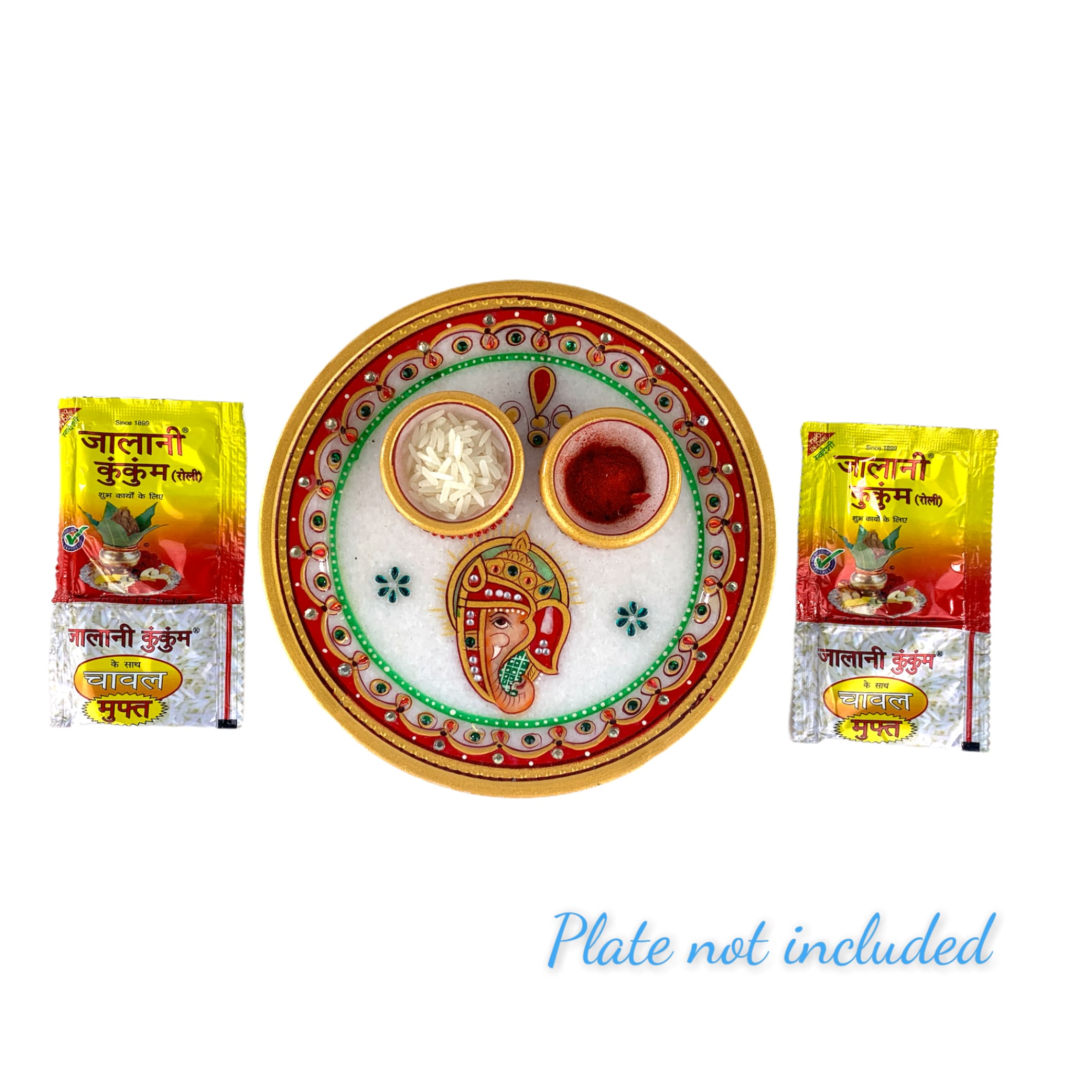 Kumkum roli chawal rakhi pooja item favor rakhsha bhandan