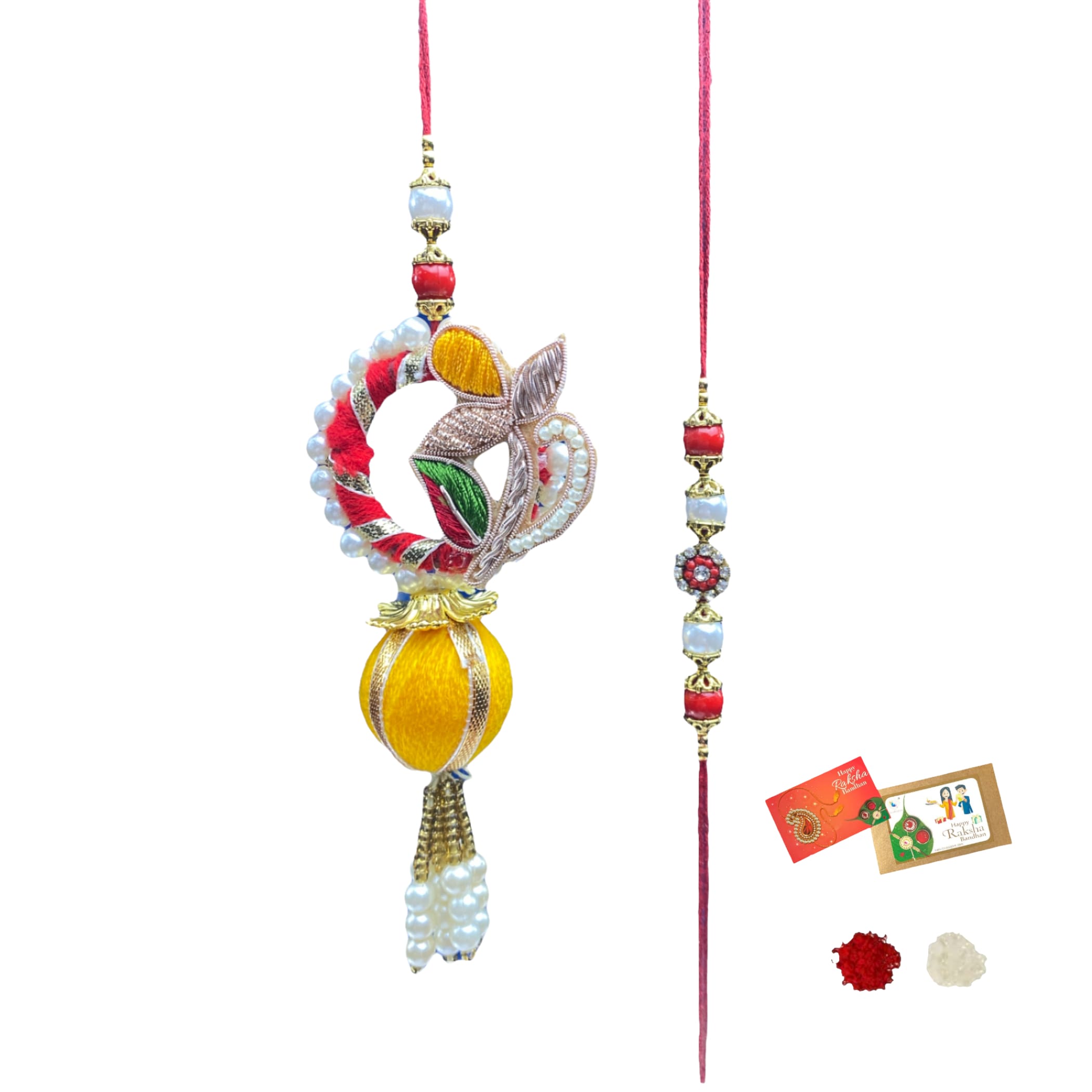 Leaf lumba designer rakhi for brother gift hamper bhai