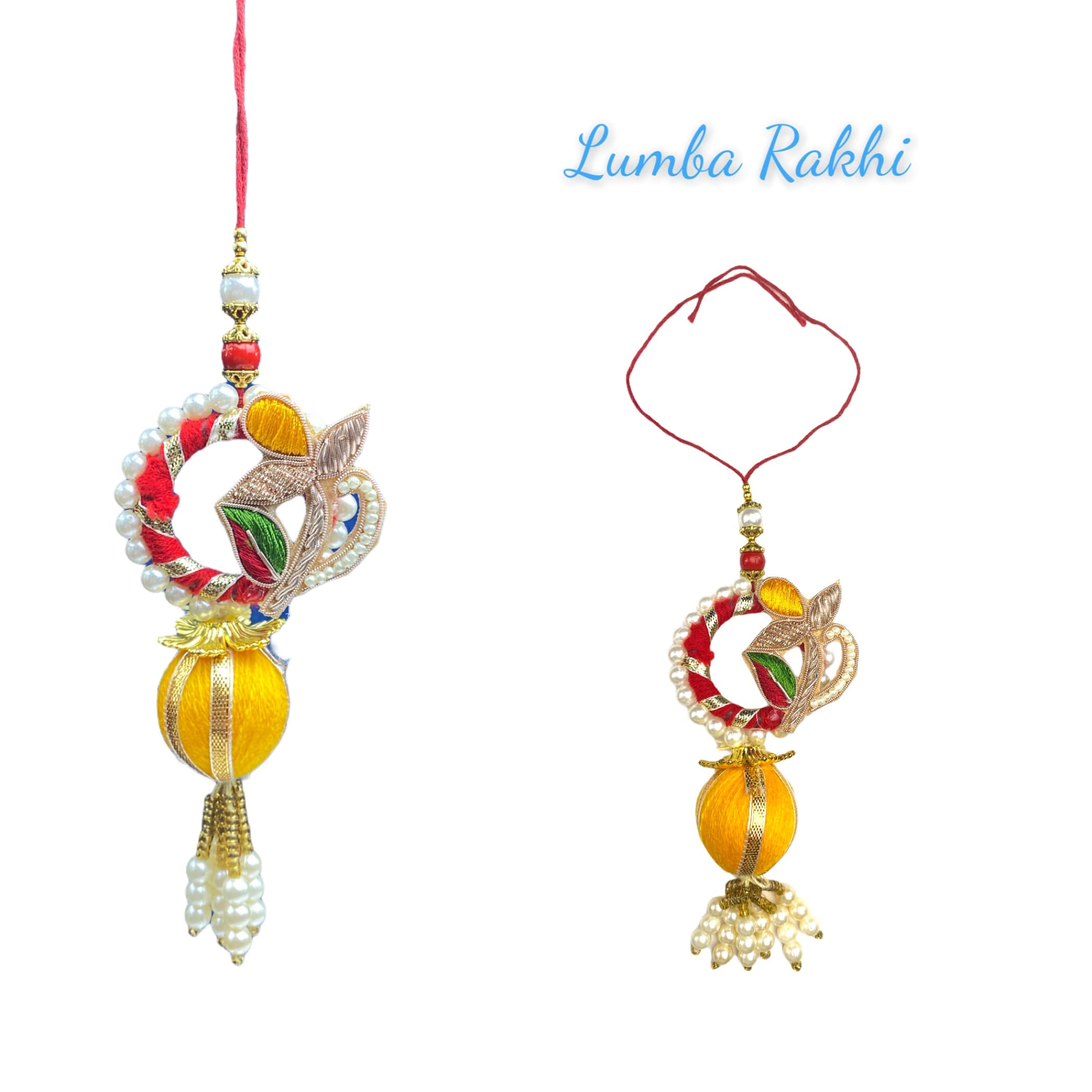 Leaf lumba designer rakhi for brother gift hamper bhai
