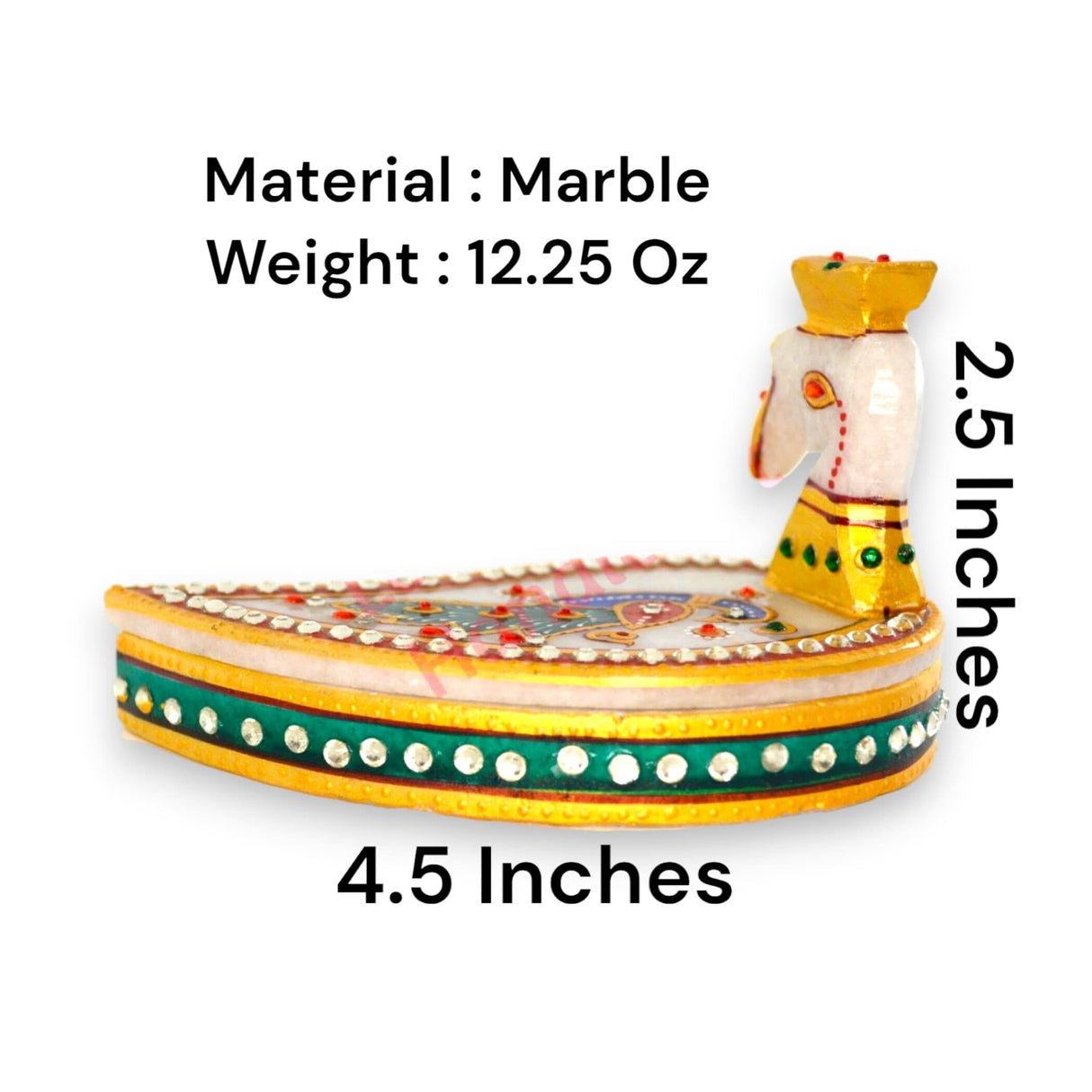 Marble chopra peacock haldi kumkum holder pooja favor