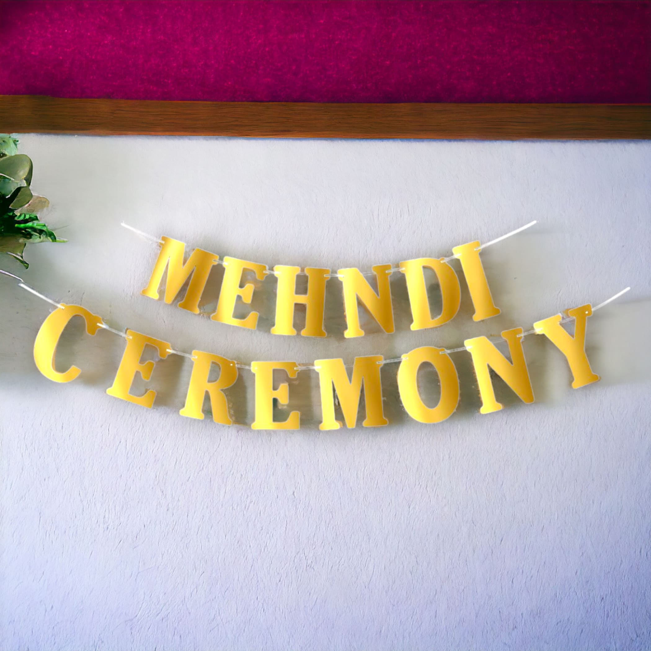 Mehndi ceremony banner bunting diy indian wedding sign