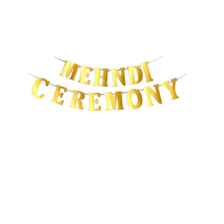 Mehndi ceremony banner bunting diy indian wedding sign