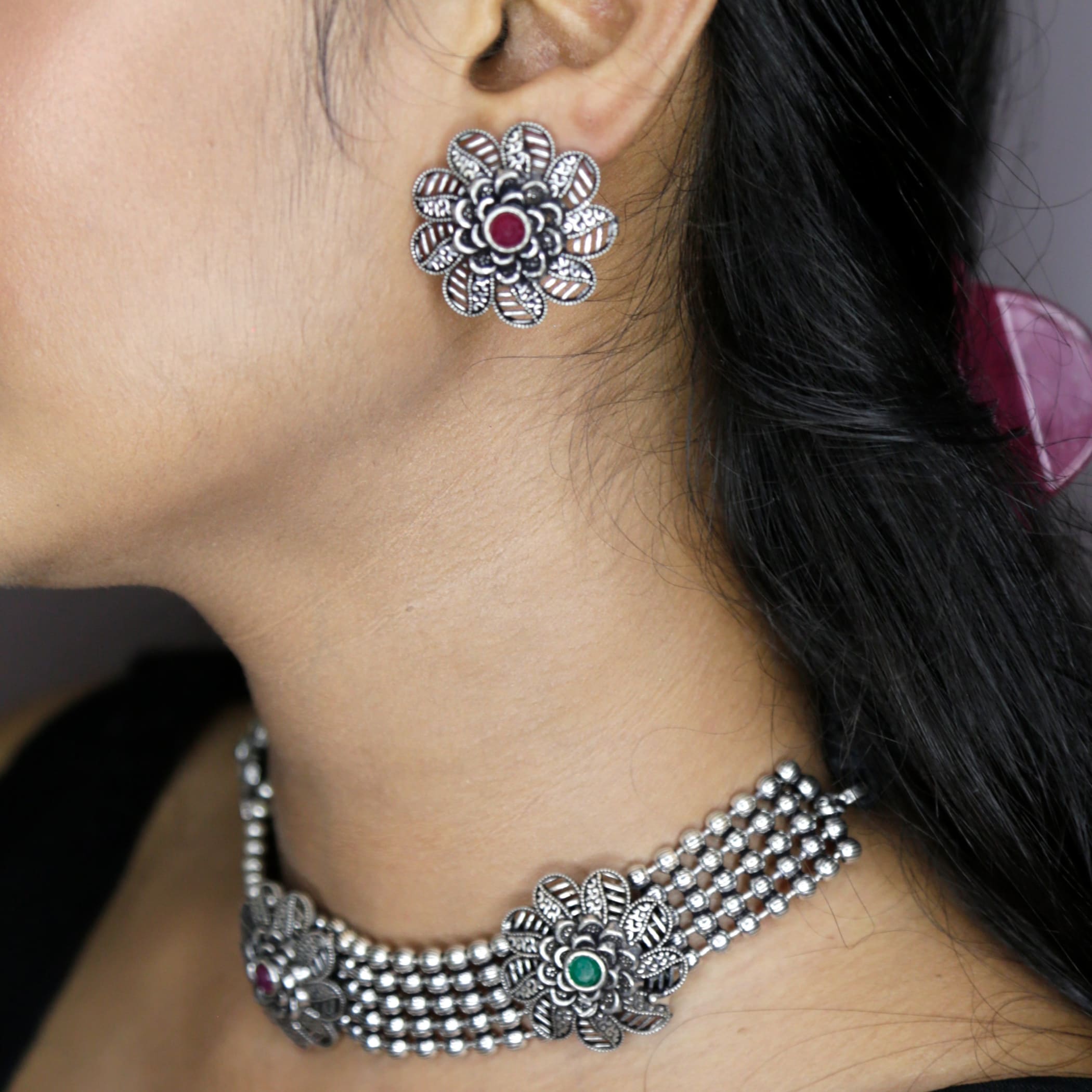 Oxidised Set Jewelry Traditional Indo Western Necklace