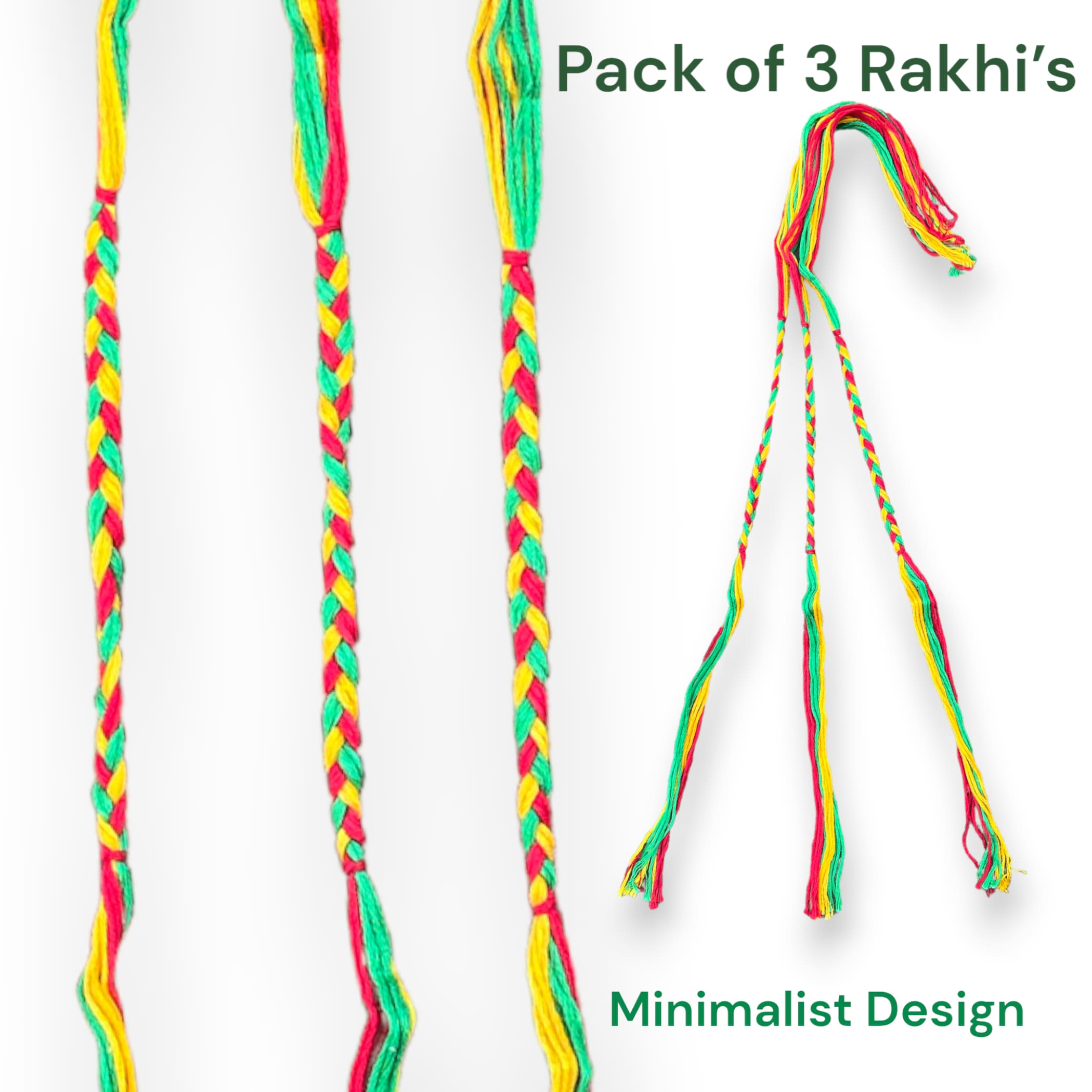 Pack of 3 minimalist rakhi for brother card braclet gift