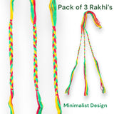 Pack of 3 minimalist rakhi for brother card bracelet