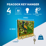 Peacock design frame wall key holder for decorative hand