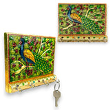 Peacock design frame wall key holder for decorative hand