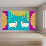 Pichwai cow print backdrop 5x8 feet indian traditional
