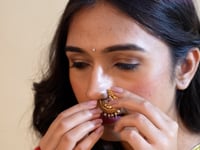 Clip On Marathi Nath Antique Pressing Loop Nose Ring With Gold Plating Nosepin Jewelry For Women Bollywood Style Indian Snap On Nose Ring Jewelry Gift For Girls Non-piercing Nosepin
