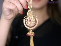 Indian Waist Key Chain Classic Juda With Gold Plating Indian Kamarbandh Bollywood Style Chabi Challa Ethnic Kundan Belly Chain Bridal Gift Jewelry Gift For Her