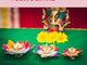 Lotus Brass Finish Diya Indian Craft Diya For Puja Oil Lamp Ideal Pooja Gift Diwali Home Decorations Mandir Temple Akhand Diya Indian Traditional Deepawali Return Gifts Puja Articles