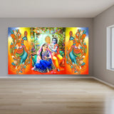Radha krishna with peacock backdrop indian traditional