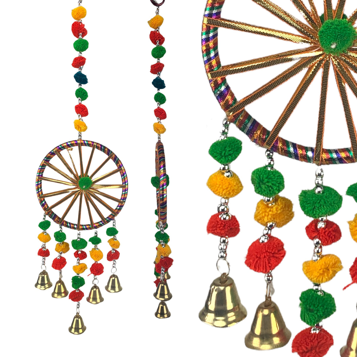 Ring wall hanging with pompom rajasthani traditional