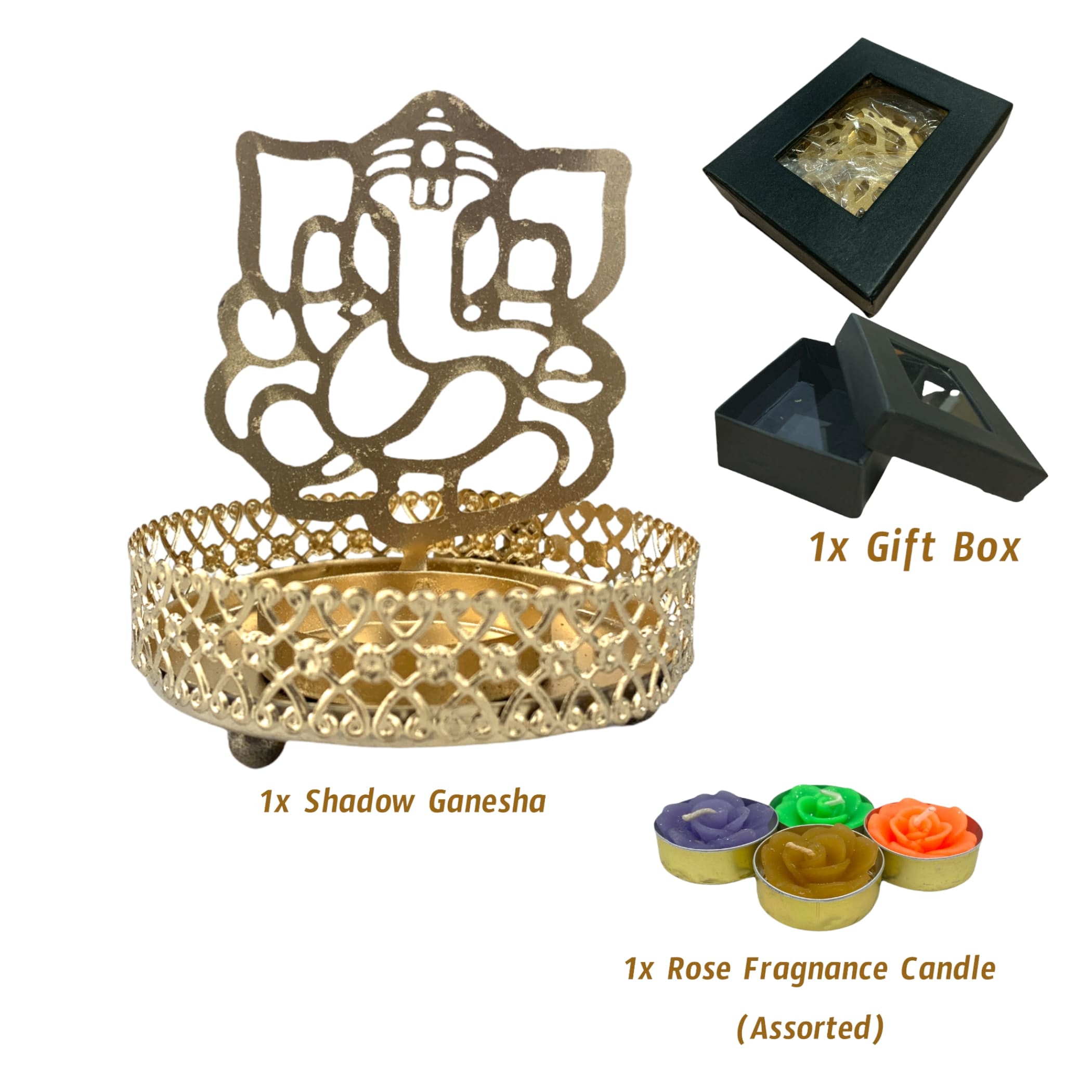 Shadow ganesha candle holder housewarming favor diwali puja