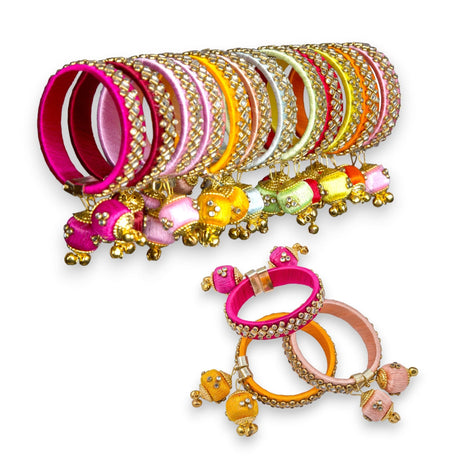 Silk thread bangles designer kundan bangle bracelet