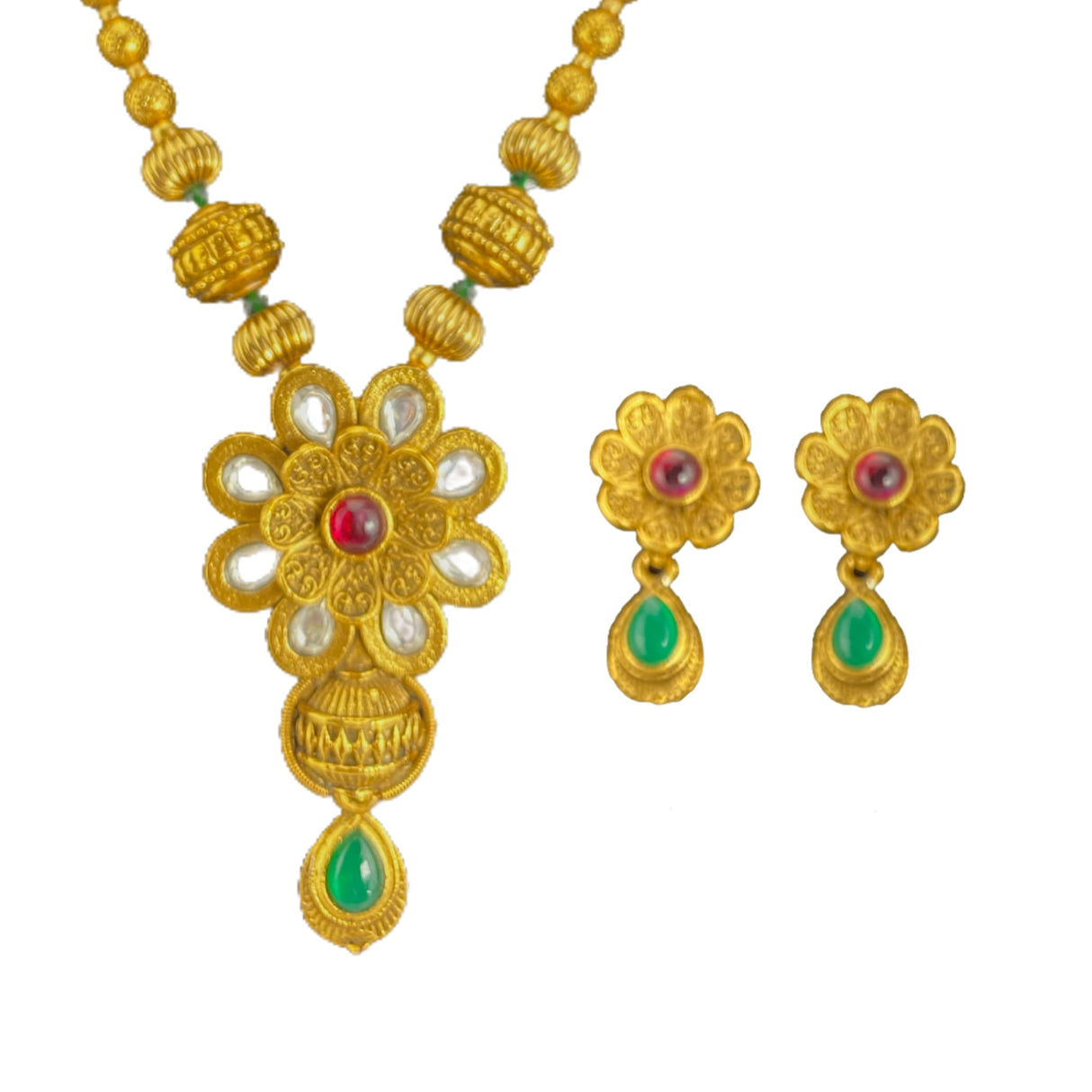 South indian and pakistan pendant jewelry set – matte