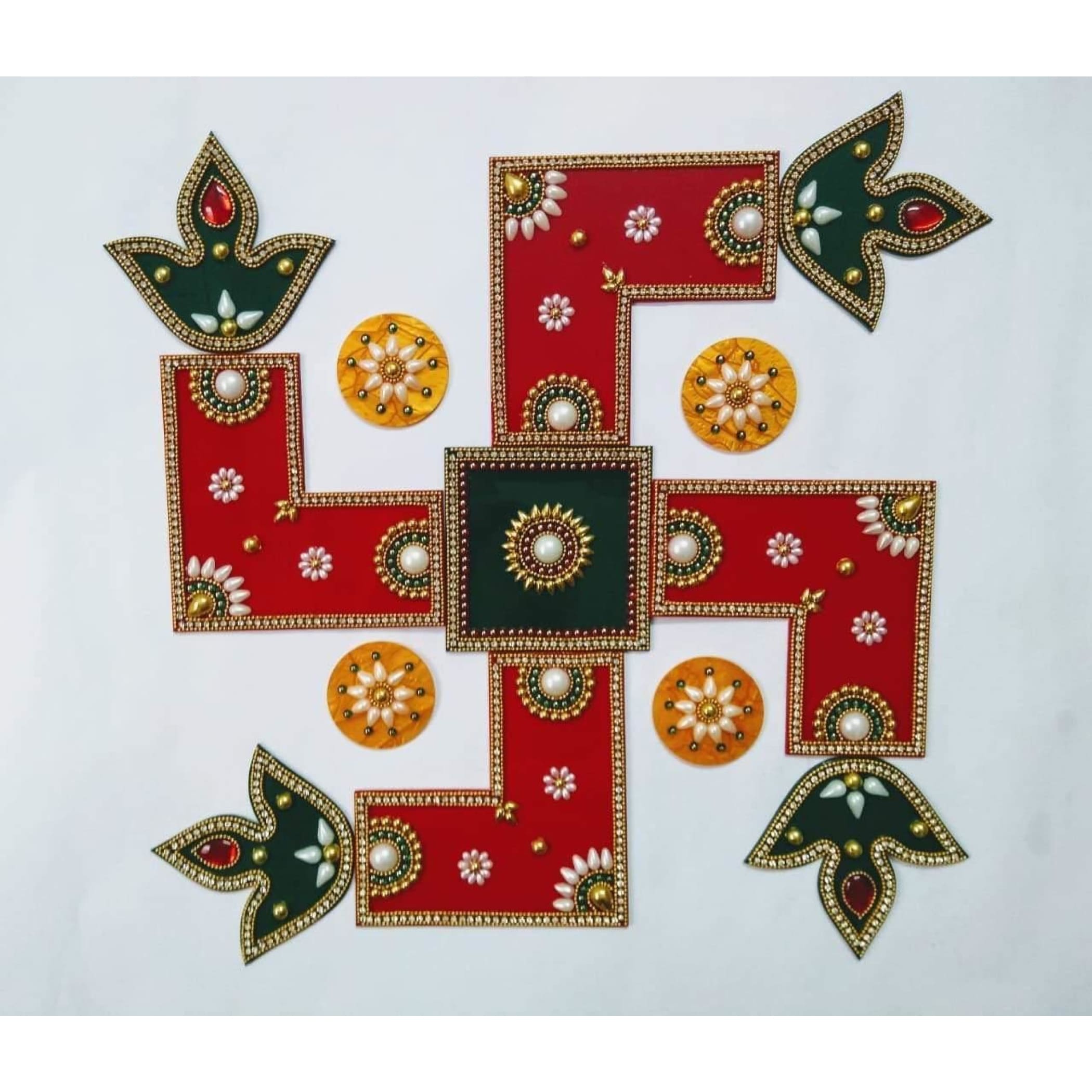 Swastik acrylic rangoli diwali set decor decoration gift