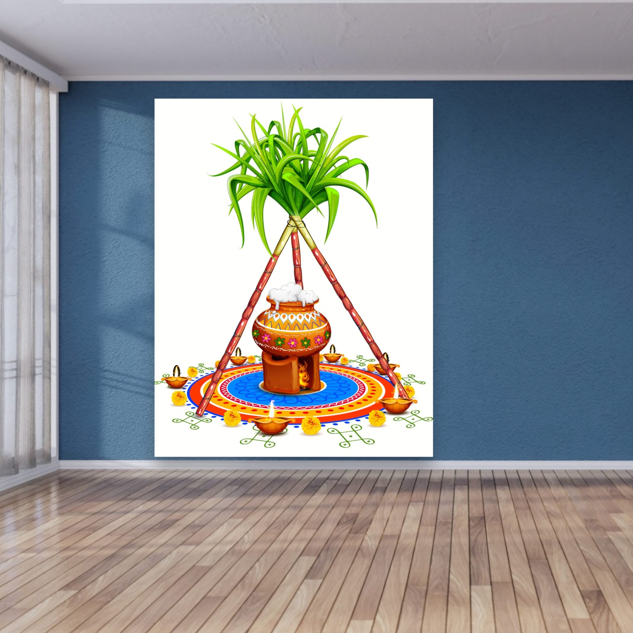 Ugadi backdrop banner pongal decoration decor cloth