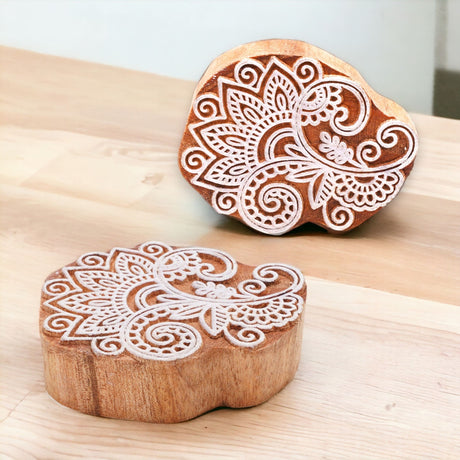 Wooden printing stamps wood block for crafting handcarved