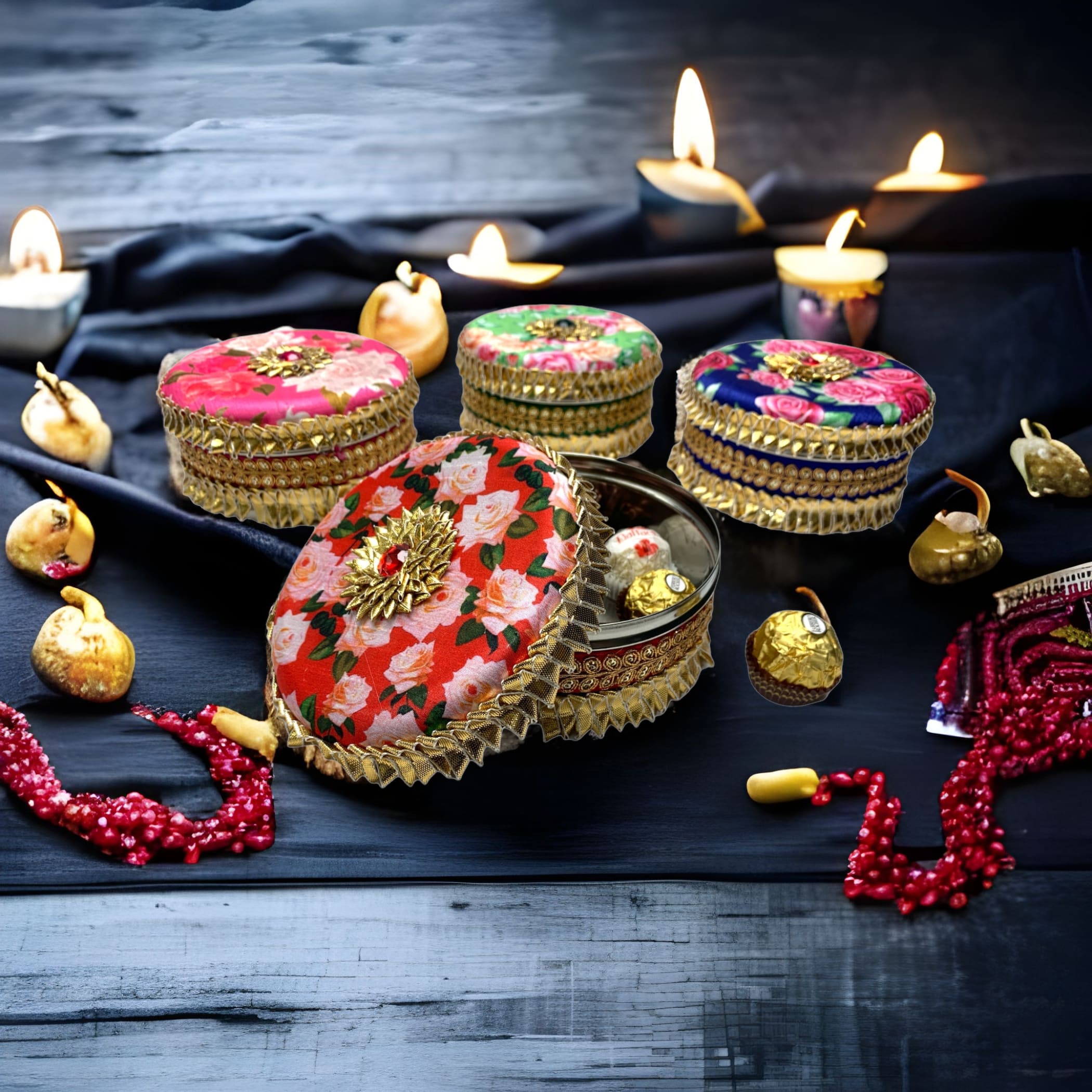 1 ct gotta steel ladoo box mehndi favors mithai desi gift