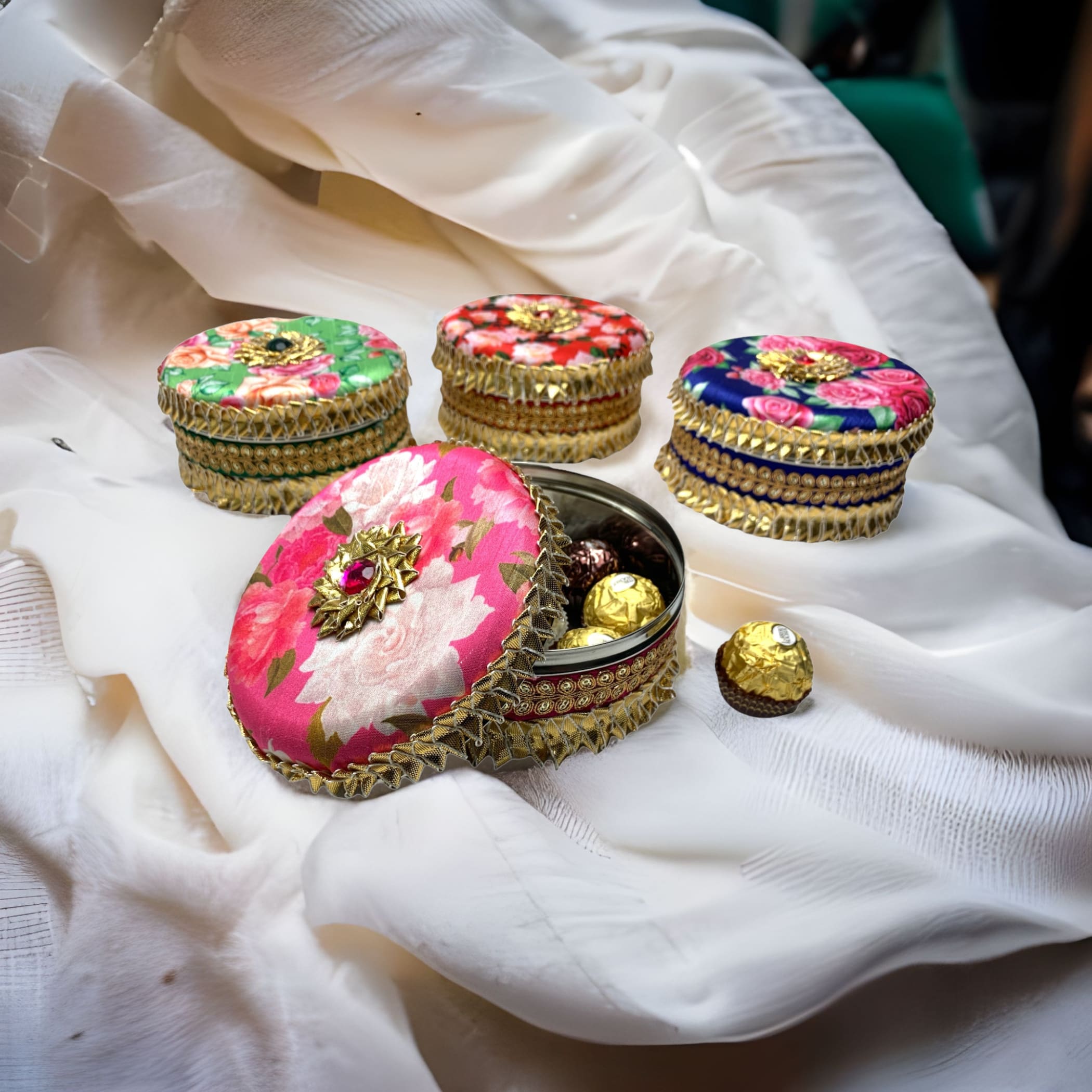1 ct gotta steel ladoo box mehndi favors mithai desi gift