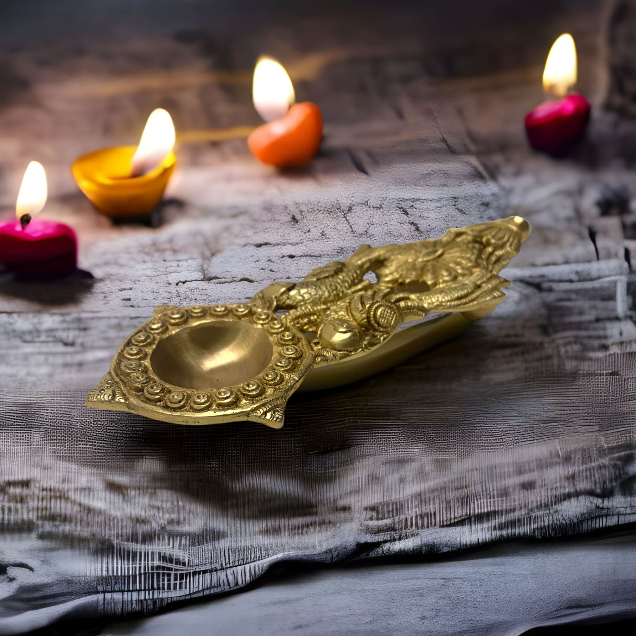 1 pcs parrot brass diya diwali gift lamp ethnic home decor