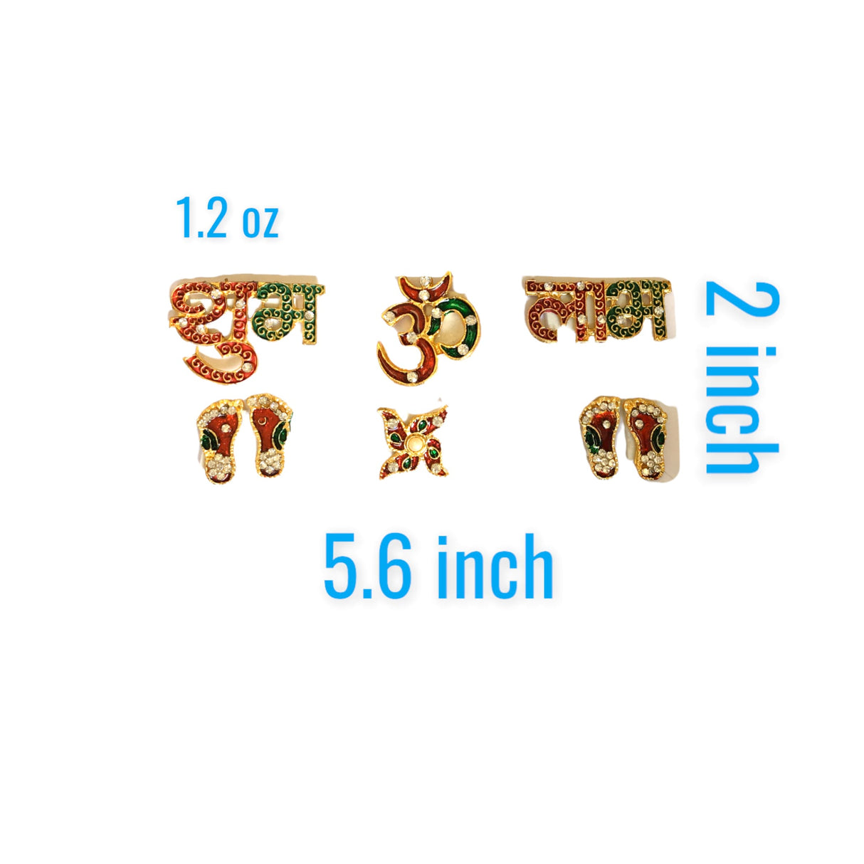 Shubh labh om swastik 6 pieces set plastic shubh - labh