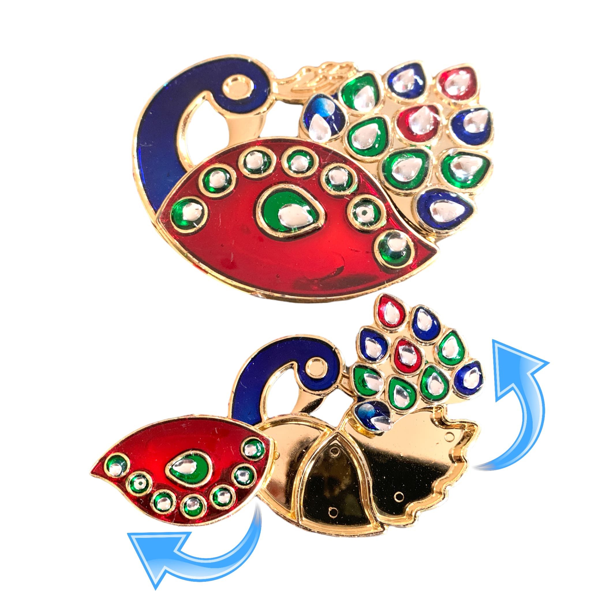 10 pack peacock bulk haldi kumkum thali holder pooja return