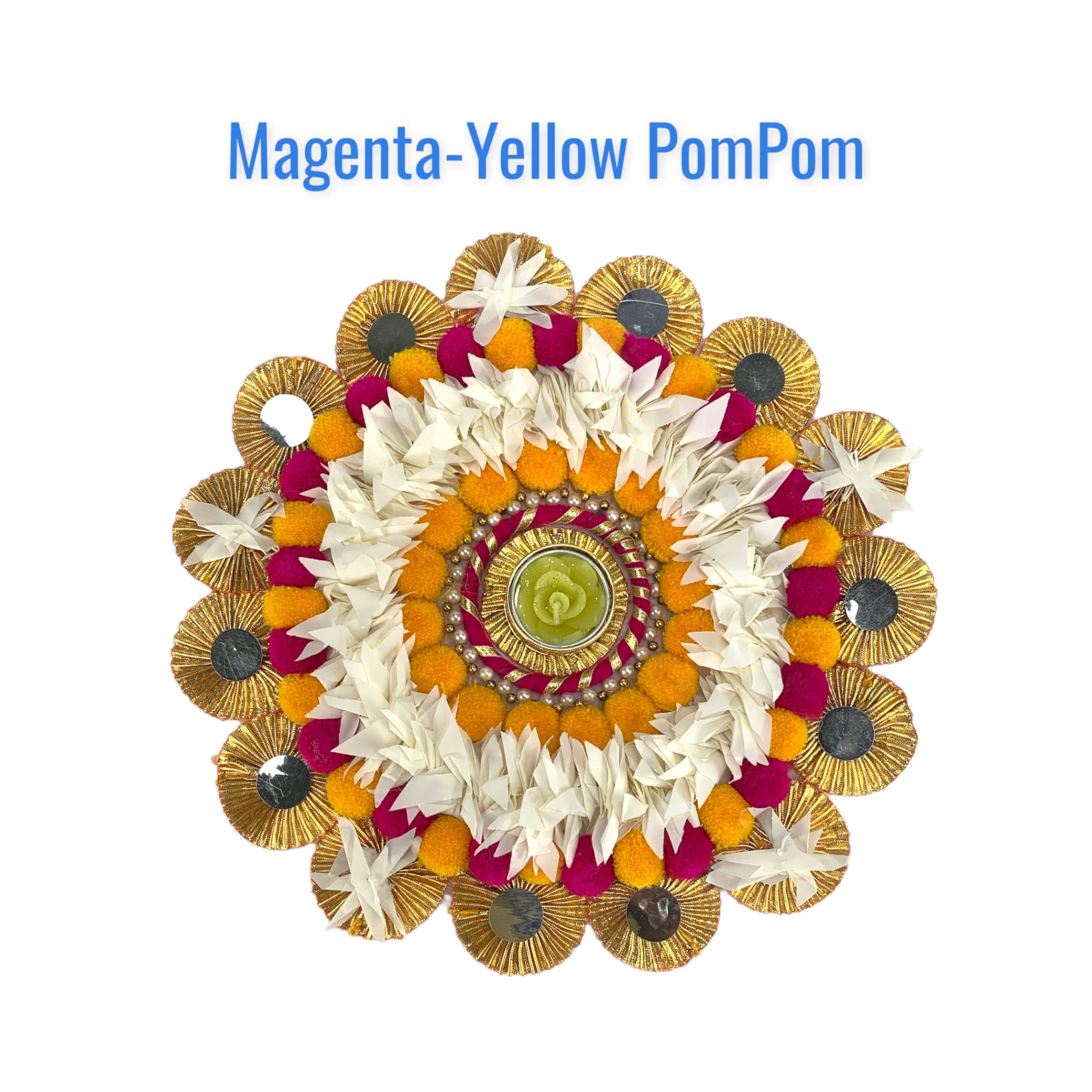 12 inch rangoli mat diya decor indian flower diwali